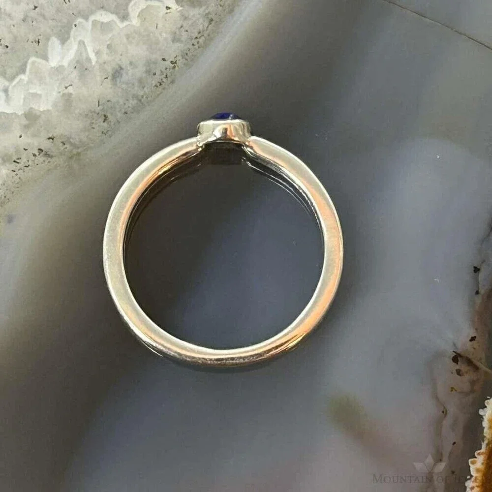 Carolyn Pollack Sterling Silver Rounded Lapis Slim Ring For Women